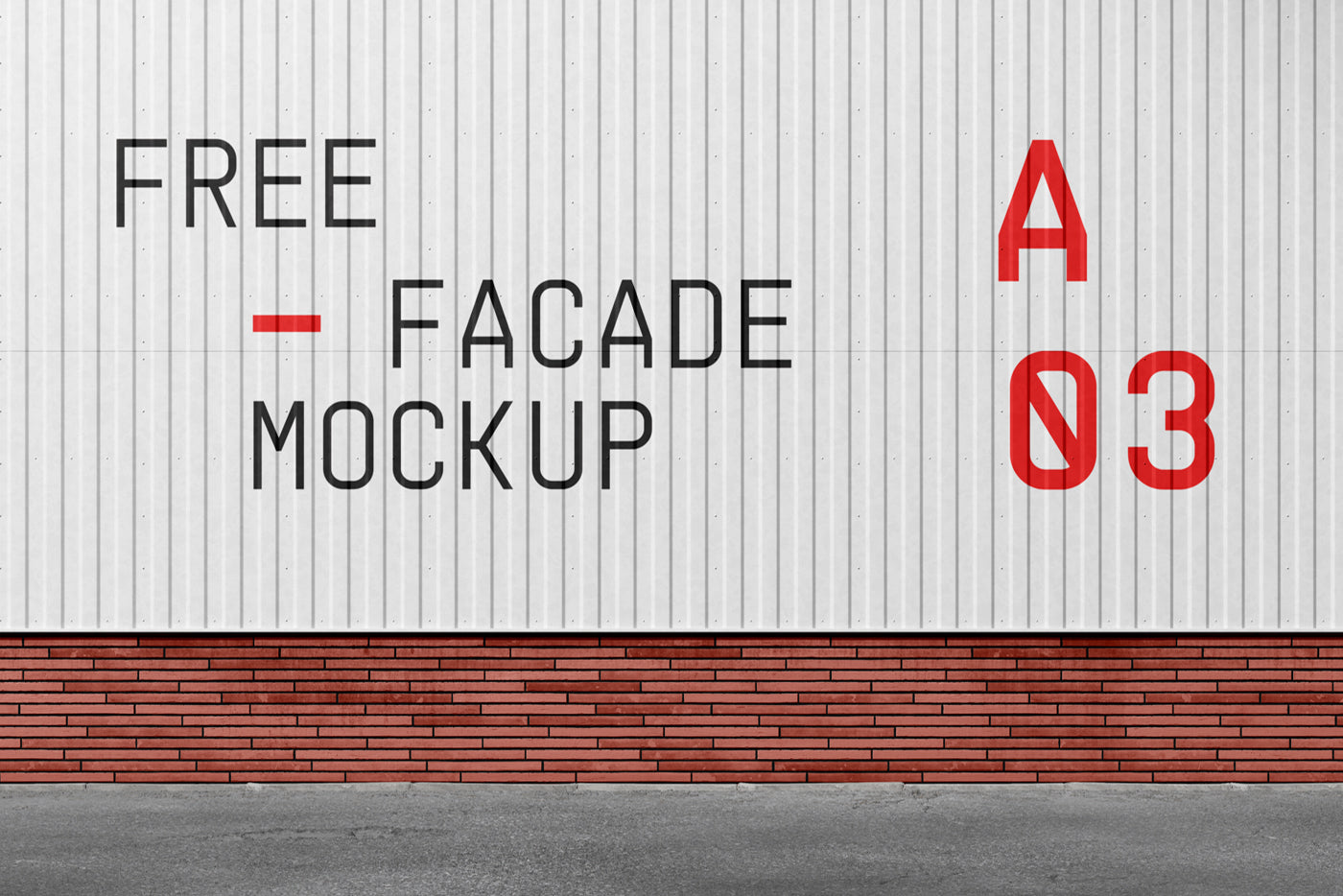 Free Metal Facade Mockup