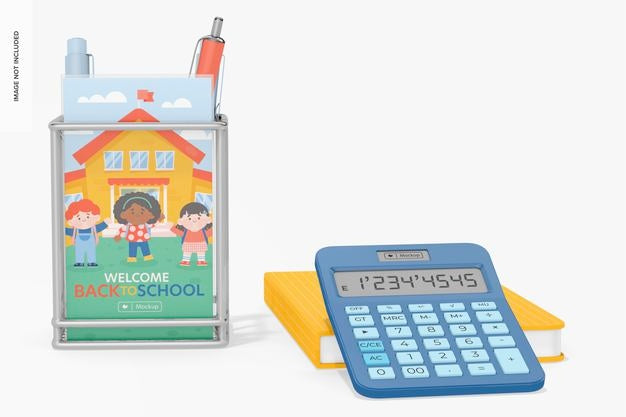 Free Metal Pen Holder Mockup, Front View Psd