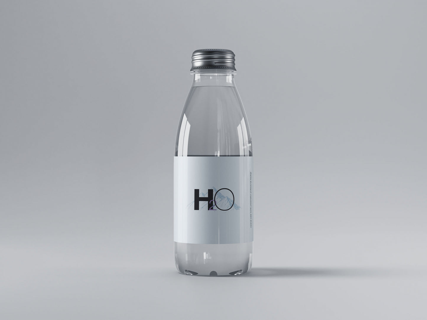 Free Mini Glass Water Bottle Mockup