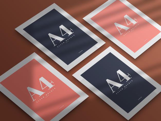 Free Minimal A4 Flyer Mockup Design Psd