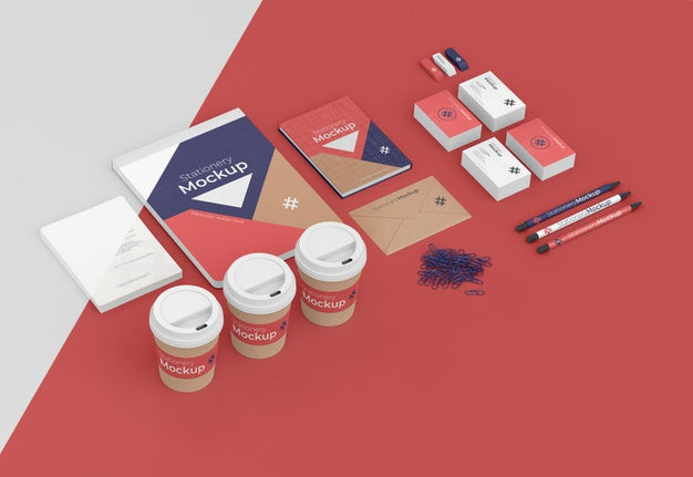 Free Minimal Assortment Of Stationery Objects Psd