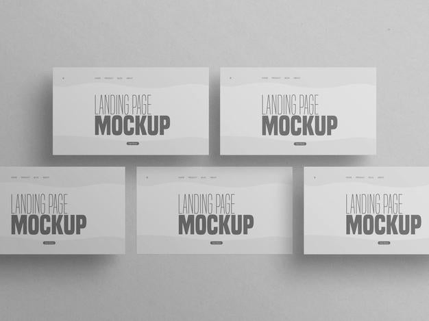 Free Minimal Clean Multiple Landing Page Website Mockup Psd