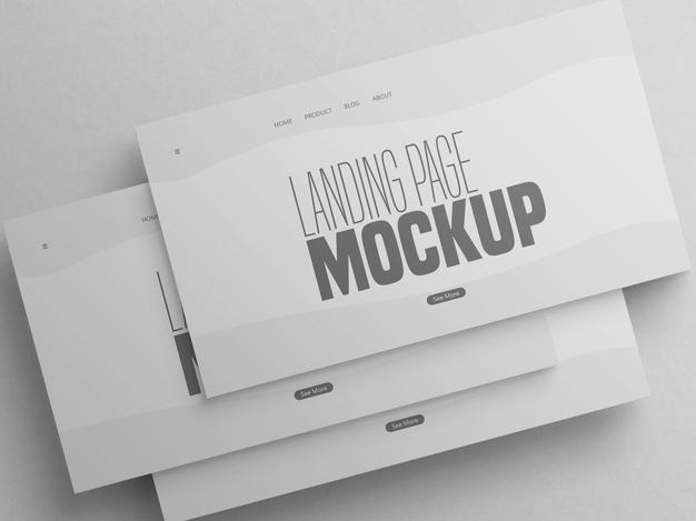 Free Minimal Clean Multiple Landing Page Website Mockup Psd