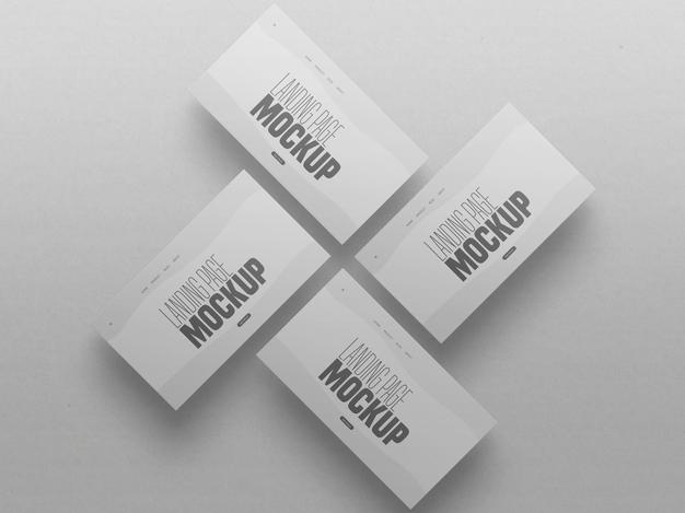Free Minimal Clean Multiple Landing Page Website Mockup Psd