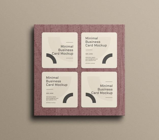 Free Minimal Square Business Card Mockup Psd