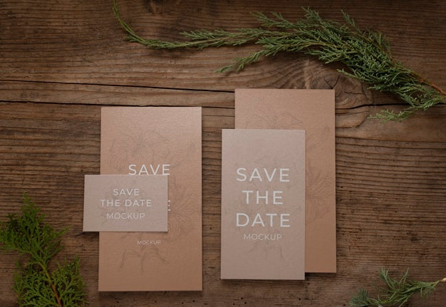 Free Minimalist Save The Date Stationary Mockup Psd