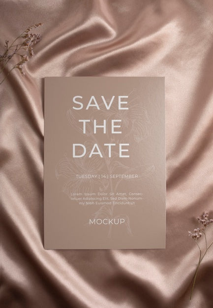 Free Minimalist Save The Date Stationary Mockup Psd