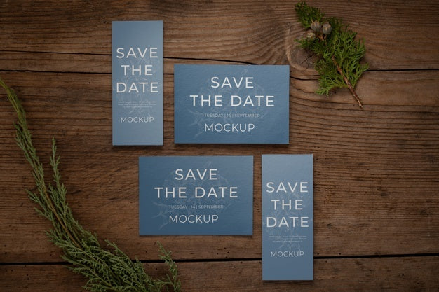 Free Minimalist Save The Date Stationary Mockup Psd