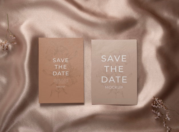 Free Minimalist Save The Date Stationary Mockup Psd