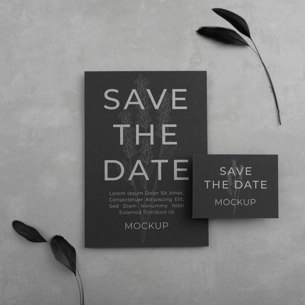 Free Minimalist Save The Date Stationary Mockup Psd