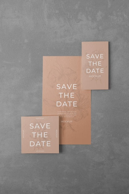 Free Minimalist Save The Date Stationary Mockup Psd