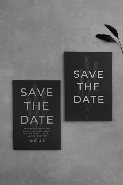 Free Minimalist Save The Date Stationary Mockup Psd