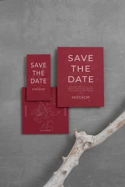 Free Minimalist Save The Date Stationary Mockup Psd