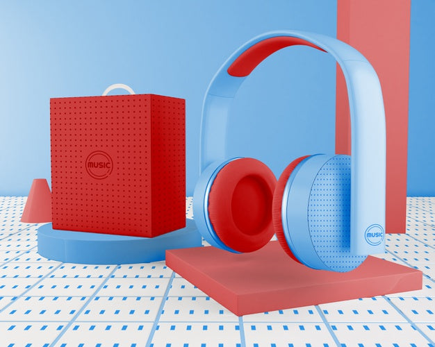 Free Minimalistic Arrangement With Headset Psd