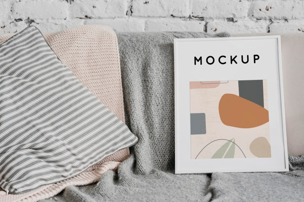 Free Mock Up Frame On Couch Psd