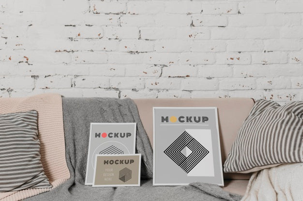 Free Mock Up Frame On Couch Psd