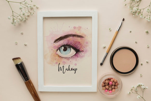 Free Mock-Up Glamorous Eye Makeup Theme Psd