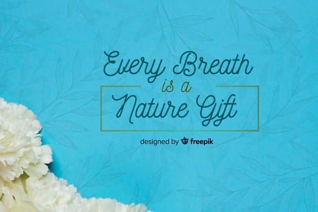 Free Mock-Up Positive Message Beside Flowers Psd