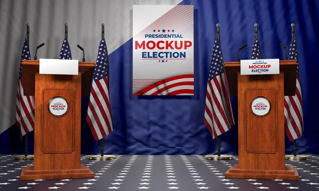 Free Mock-Up Presidential Election Podiums For United States Psd
