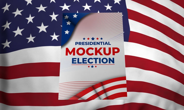 Free Mock-Up Presidential Election Poster For United States With Flag Psd
