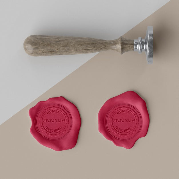 Free Mock-Up Seal For Envelope Arrangement Psd