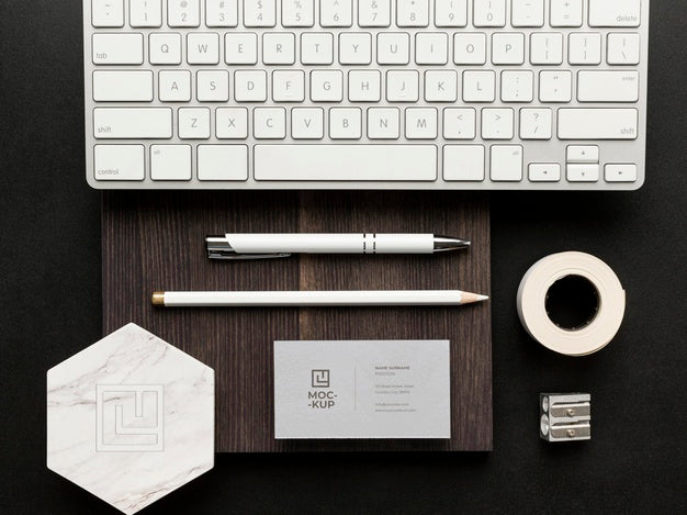 Free Mock-Up Stationery On Wood Arrangement Psd