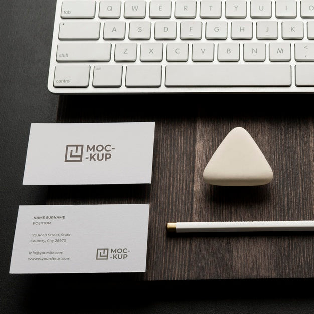 Free Mock-Up Stationery On Wood Arrangement Psd