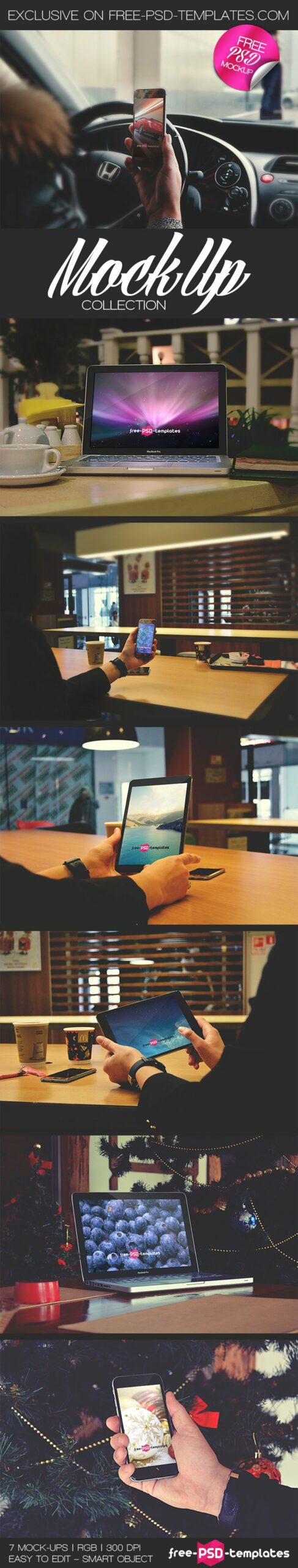 Free Mockup Collection ( Ipad, Macbook, Iphone 6S ) In Psd