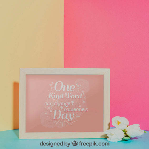 Free Mockup Of Beautiful Frame In Corner Psd