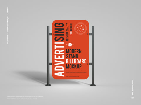 Free Modern Advertising Stand Billboard Mockup
