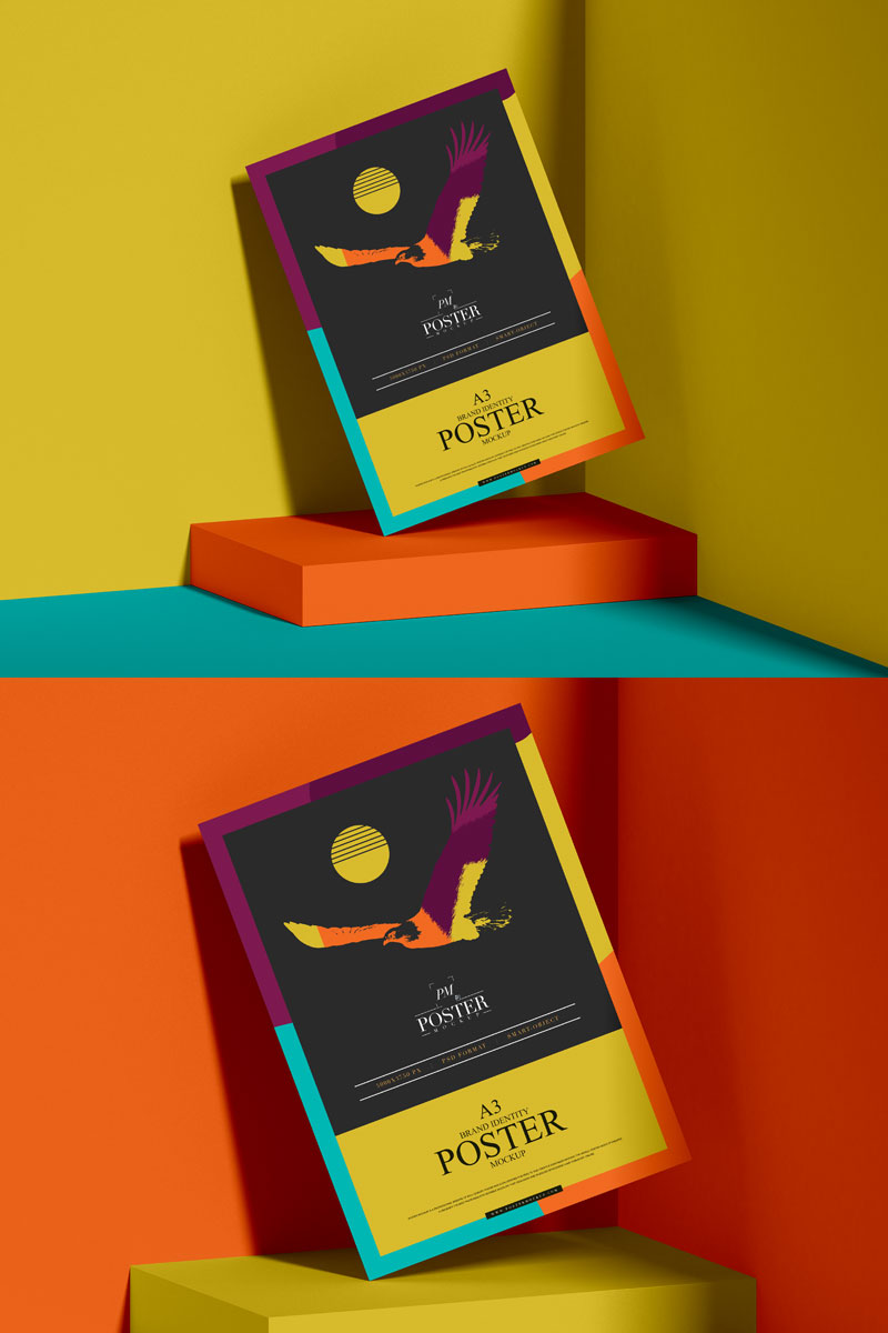 Free Modern Branding Poster Mockup Psd