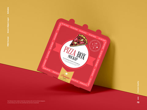 Free Modern Packaging Pizza Box Mockup