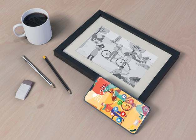 Free Modern Tabled Gadged For Work From Home Psd