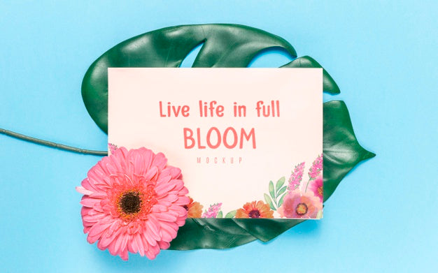 Free Motivational Message With Green Leaf Psd