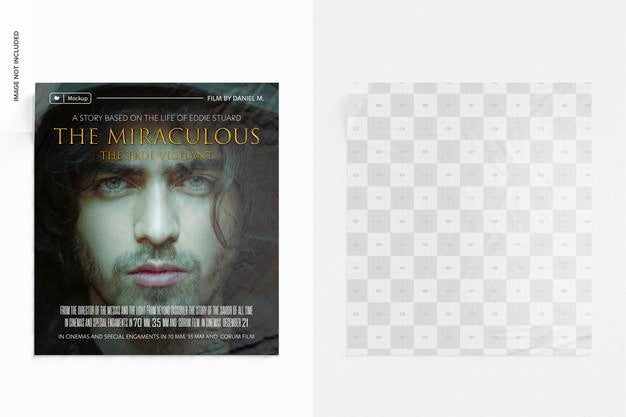 Free Movie Poster On Exterior Wall Mockup, Front View Psd