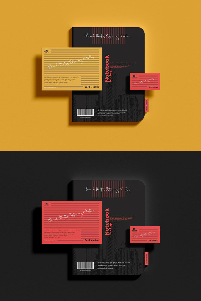 Free Notebook Stationery Mockup Psd