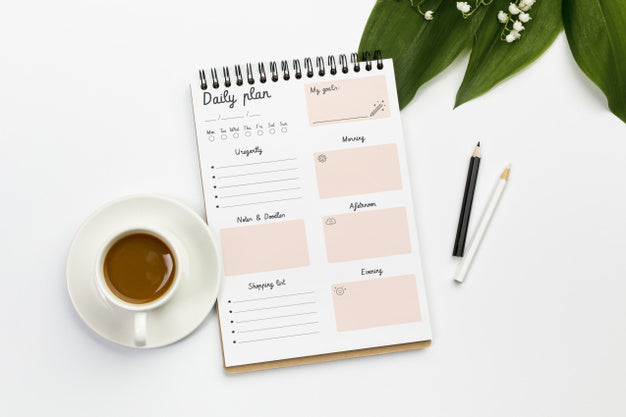 Free Notebook With Daily Plan Concept Psd