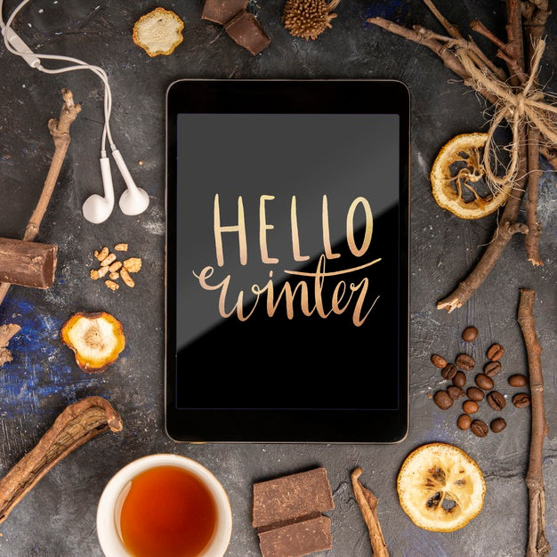 Free Nutritive Herbs For Winter Mock-Up Psd