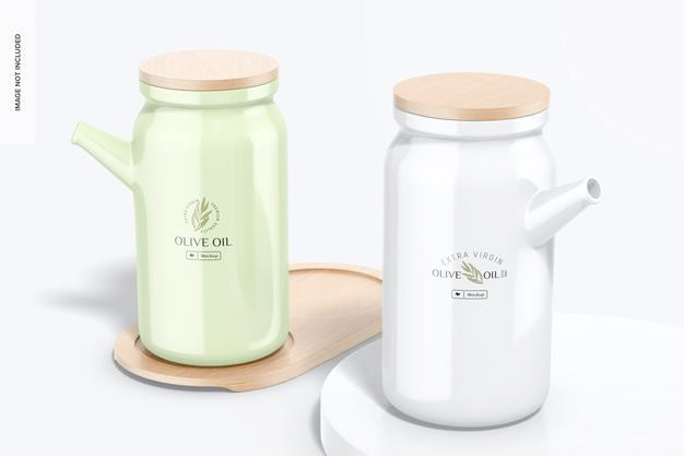 Free Oil Bottles With Bamboo Tray Mockup Psd