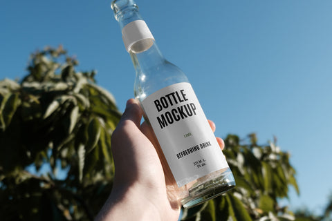 Free Open Glass Bottle Mockup