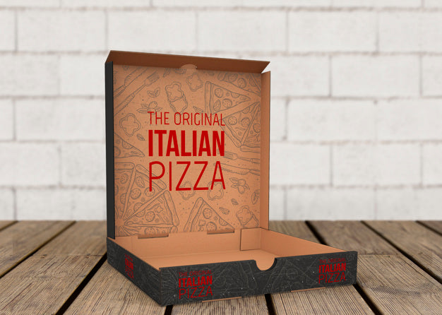 Free Open Pizza Box Mockup Psd
