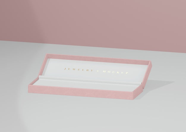 Free Opened And Empty Jewelry Box With Golden Inscription Psd