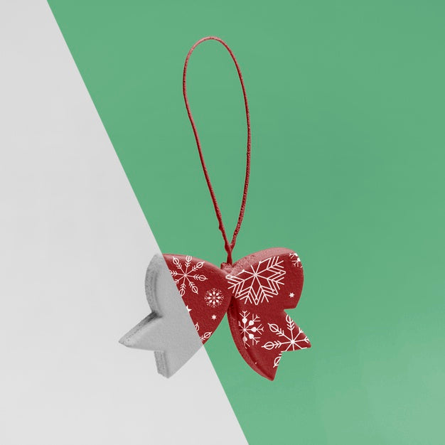 Free Ornamental Christmas Bow Mock-Up Psd