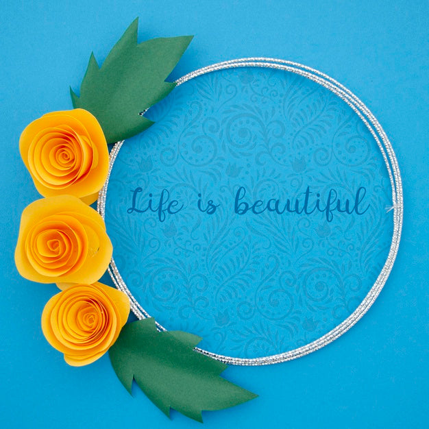 Free Ornamental Floral Frame With Motivational Message Psd