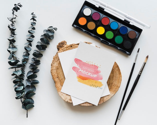 Free Painting Palette And Brushes Psd