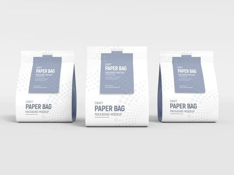 Free Paper Bag With Tag Label Packaging Mockup Psd