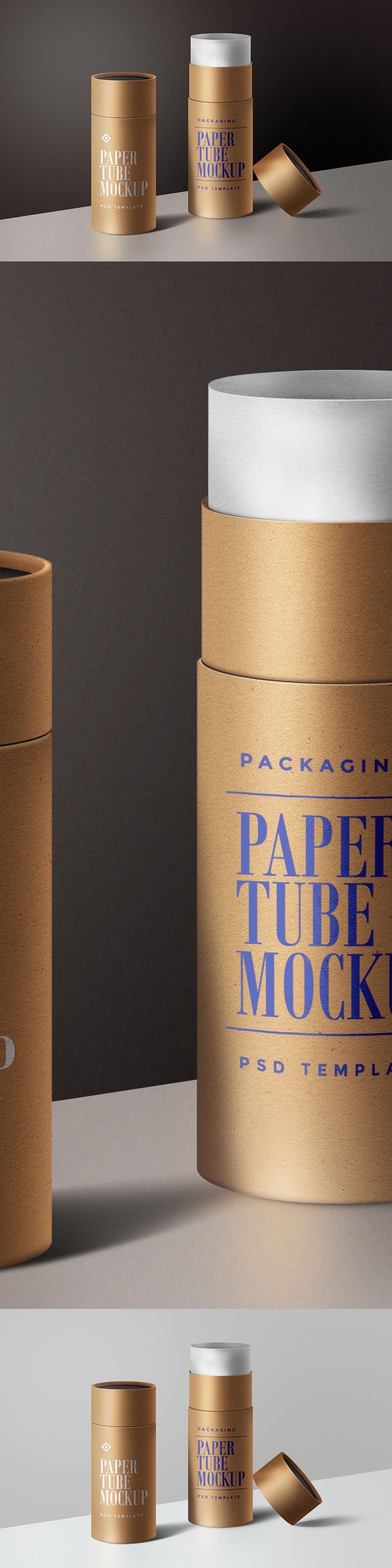 Free Paper Tube Packaging Mockup Template