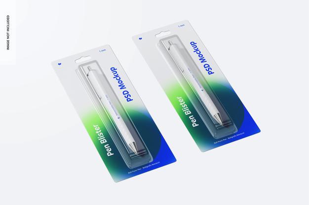 Free Pen Blisters Mockup Psd