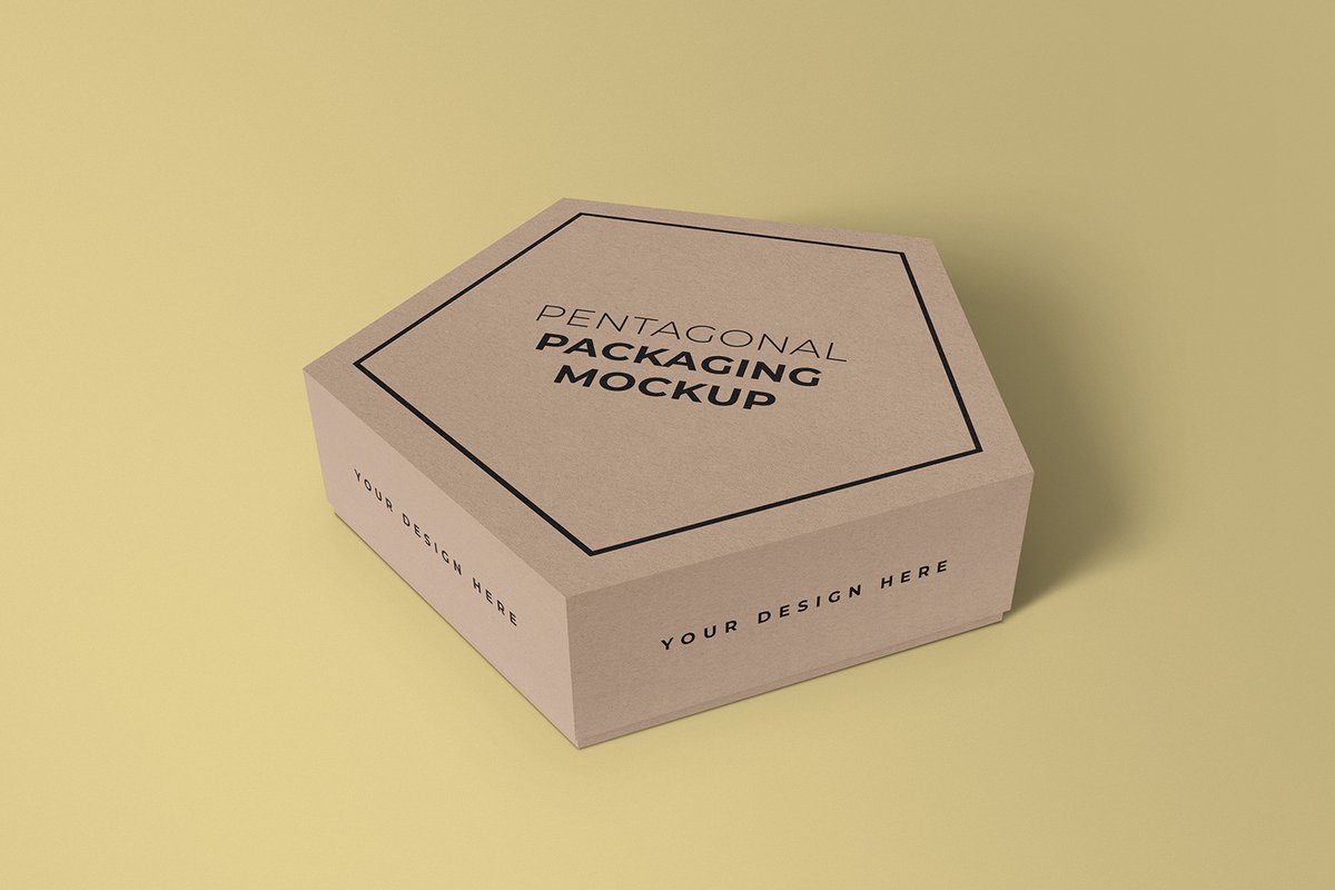Free Pentagonal Box Mockup