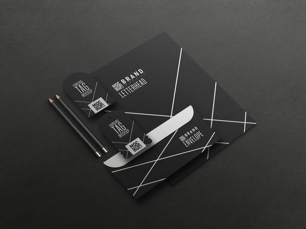 Free Perspective Stationery Set Mockup Psd